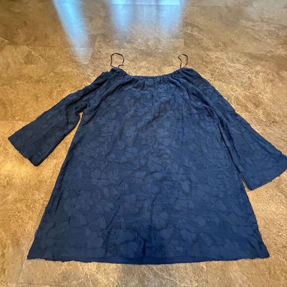 INC International Concept Blue Flower Sheer and Lined Top - Size Small - Picture 4 of 4